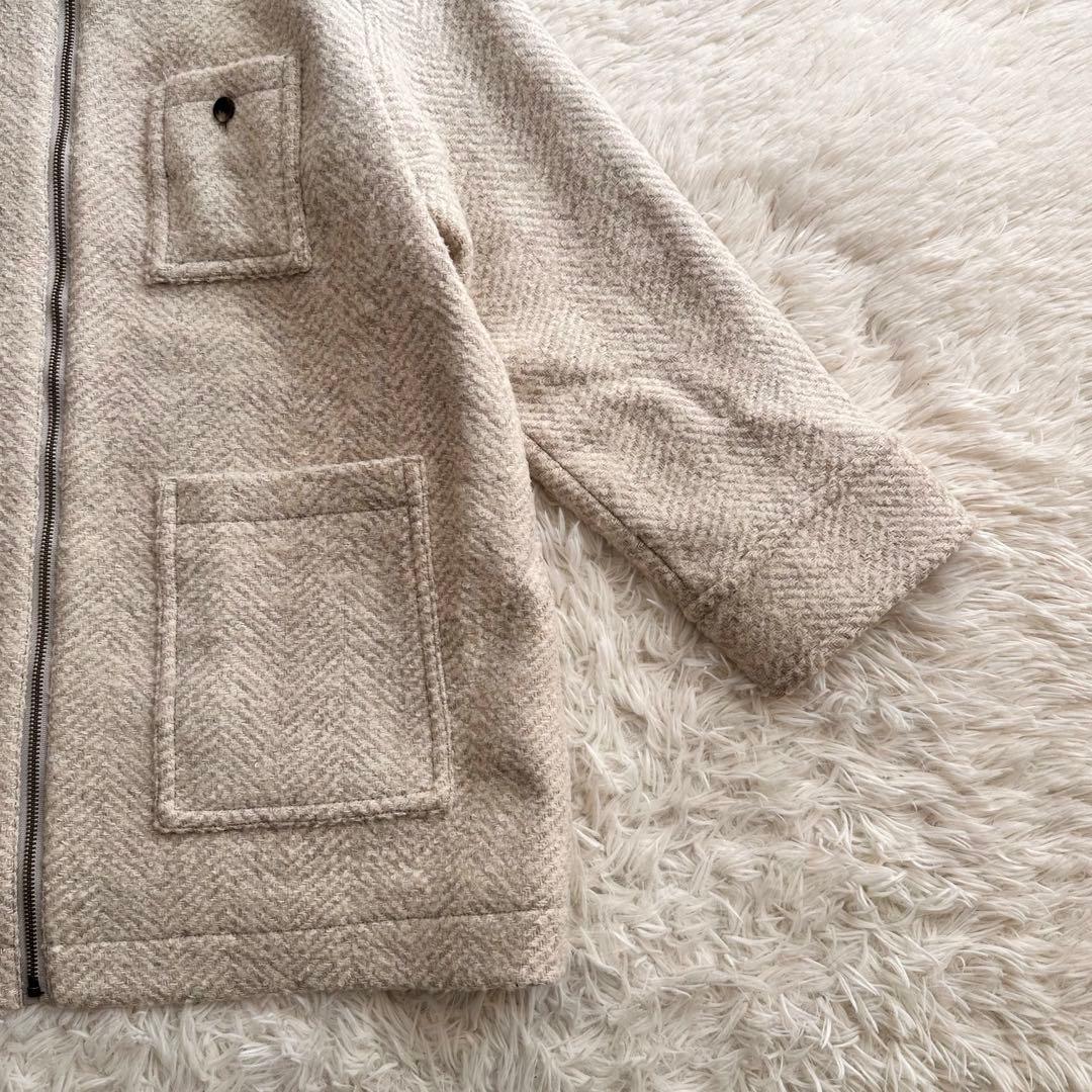 ジャーナルスタンダード ビッグヘリンボンシャツブルゾン ウールコート マンテコ