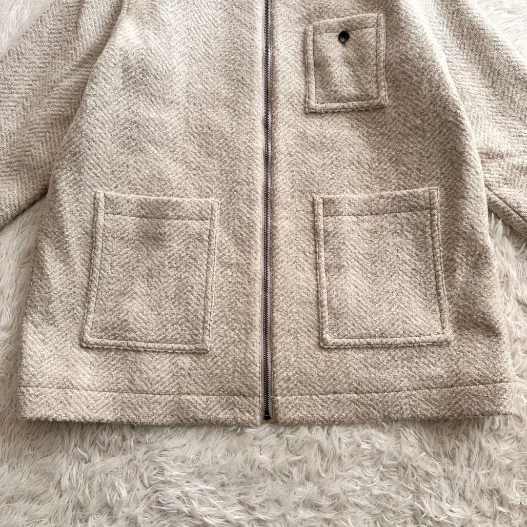 ジャーナルスタンダード ビッグヘリンボンシャツブルゾン ウールコート マンテコ