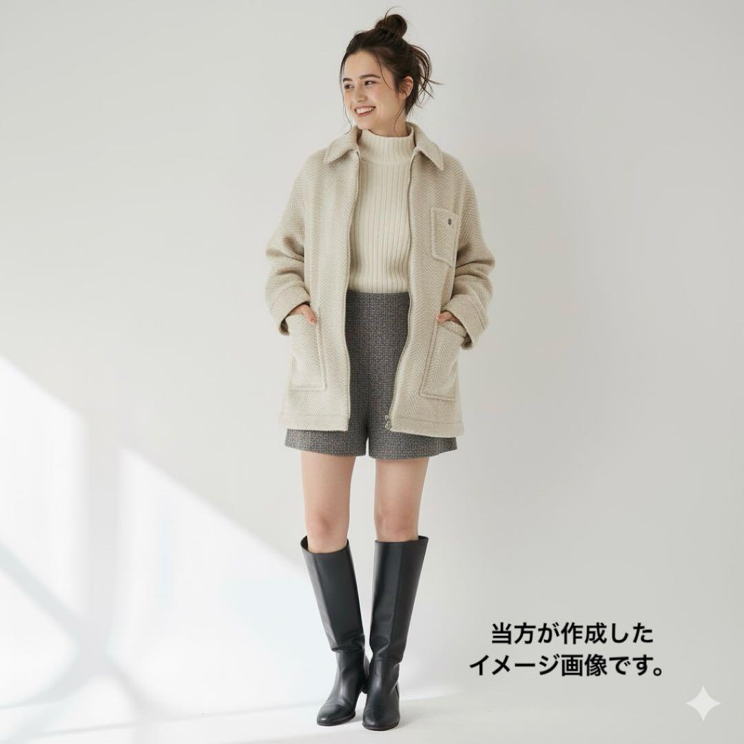 ジャーナルスタンダード ビッグヘリンボンシャツブルゾン ウールコート マンテコ