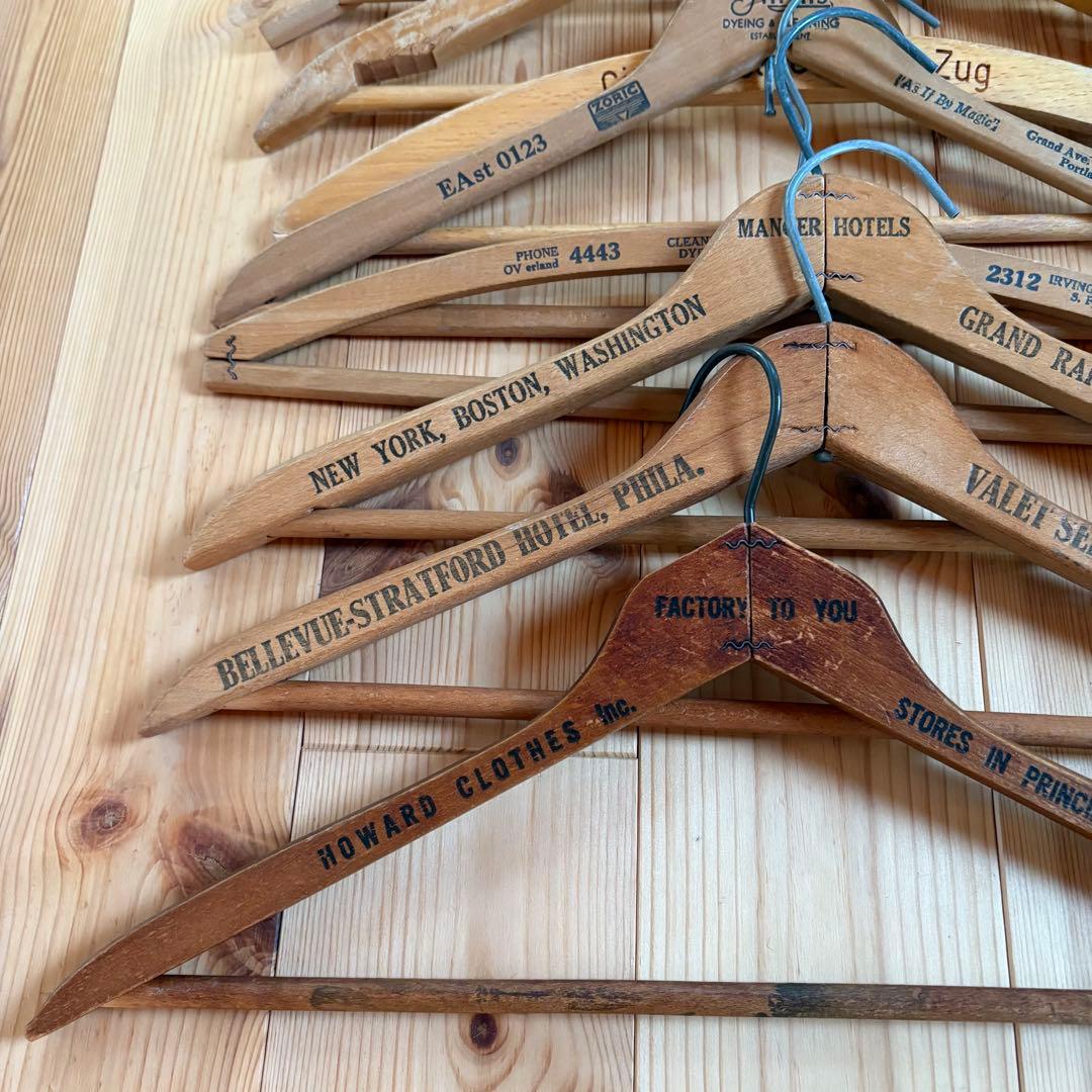 【スペシャル】圧巻！20本！USA ヴィンテージ 木製ハンガー セット