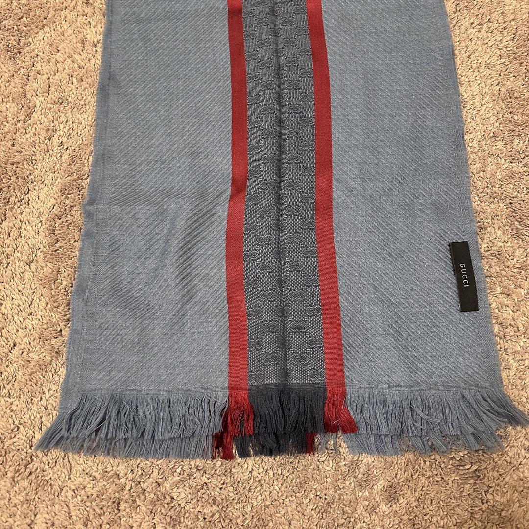 GUCCI グレー マフラー 極美品