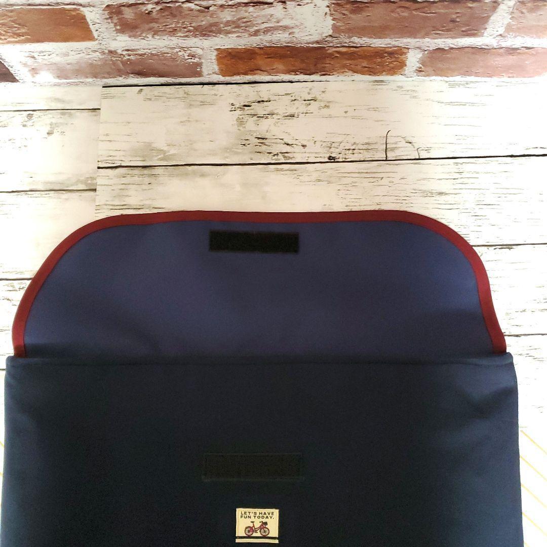 防災頭巾カバー 背もたれ ネイビー×えんじ　レッスンバック　上履き袋追加