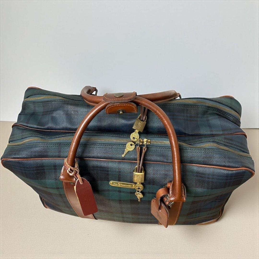 希少 90S POLO RALPH LAUREN トラベルバッグ PVC レザー