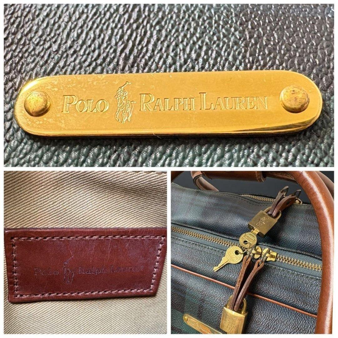 希少 90S POLO RALPH LAUREN トラベルバッグ PVC レザー