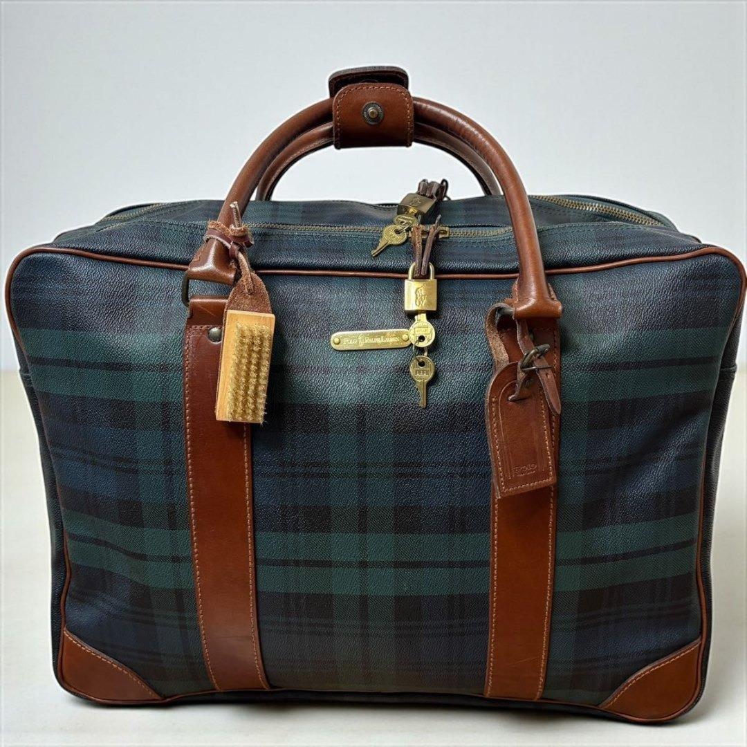 希少 90S POLO RALPH LAUREN トラベルバッグ PVC レザー