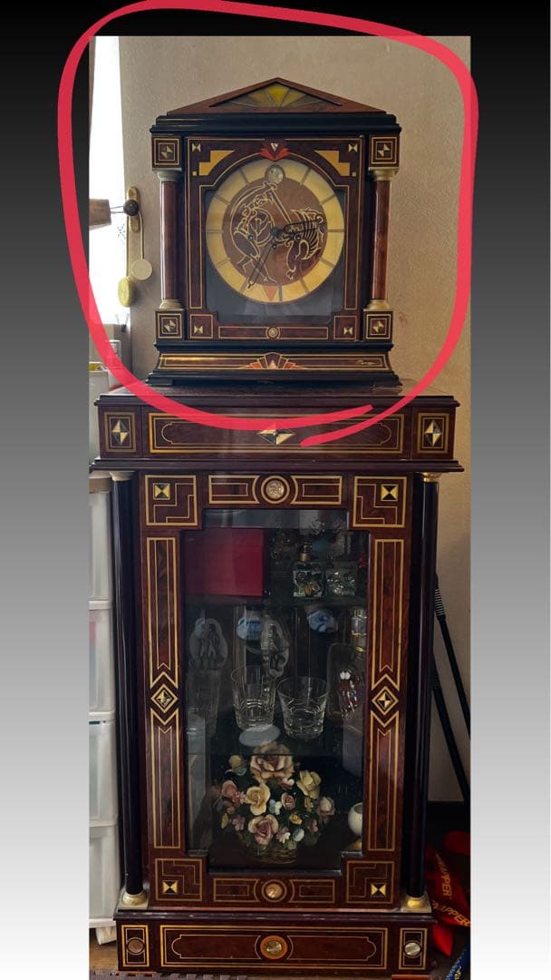 【専用】西洋アンティーク 置時計付きキャビネット