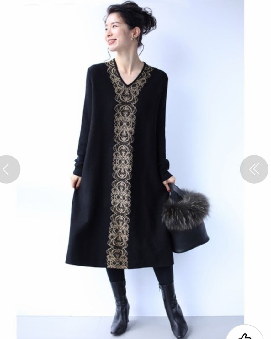 新品タグ付き⭐︎cawaii french paveニットワンピース ¥18900