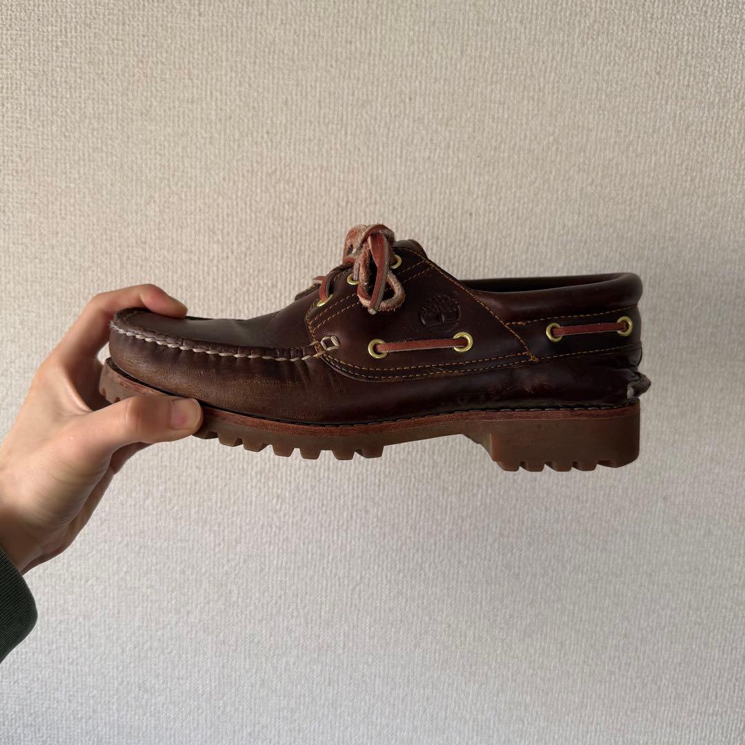 Timberland ダークブラウン モカシン　デッキシューズ　革靴　レザー