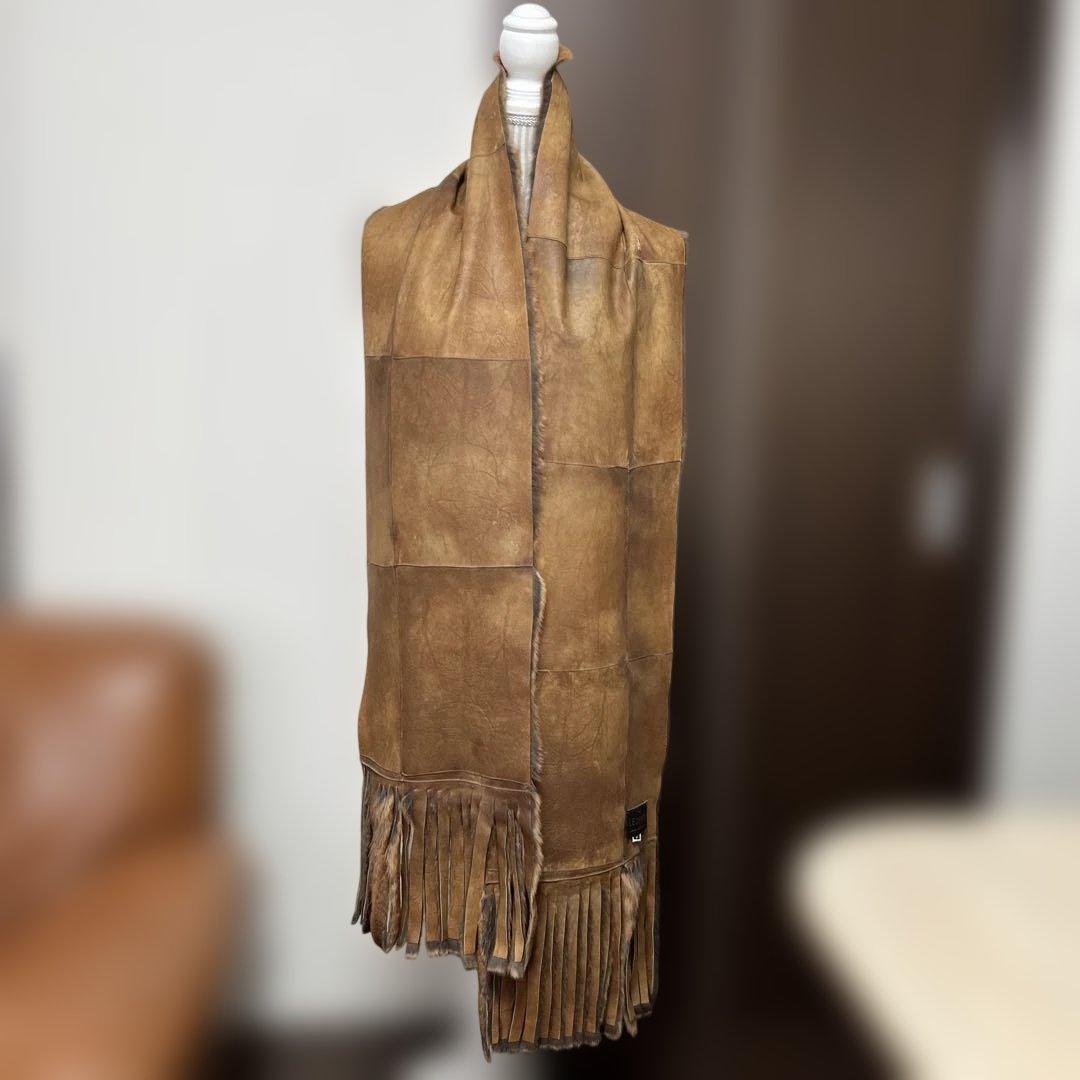 LEDERERリアルレザー×ファーマフラー☆