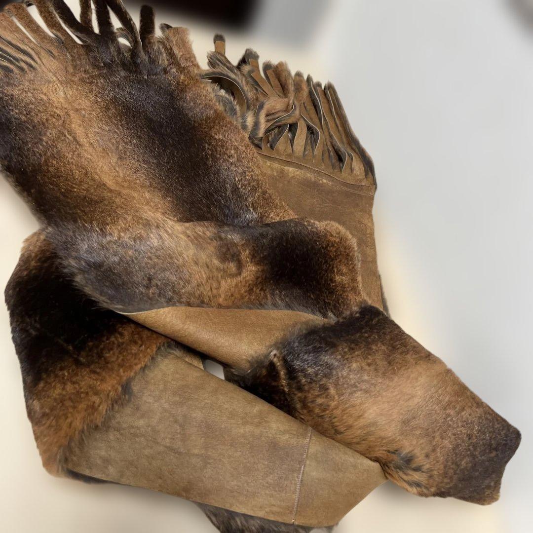 LEDERERリアルレザー×ファーマフラー☆