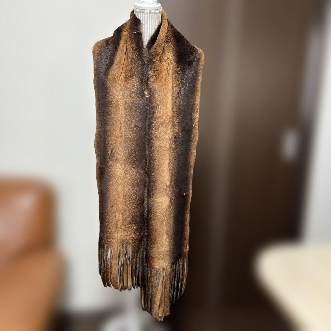 LEDERERリアルレザー×ファーマフラー☆