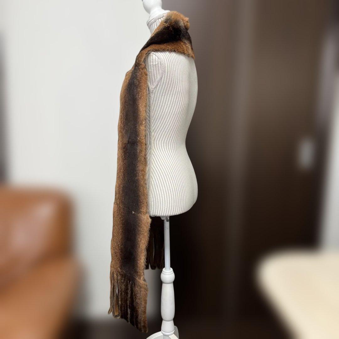 LEDERERリアルレザー×ファーマフラー☆