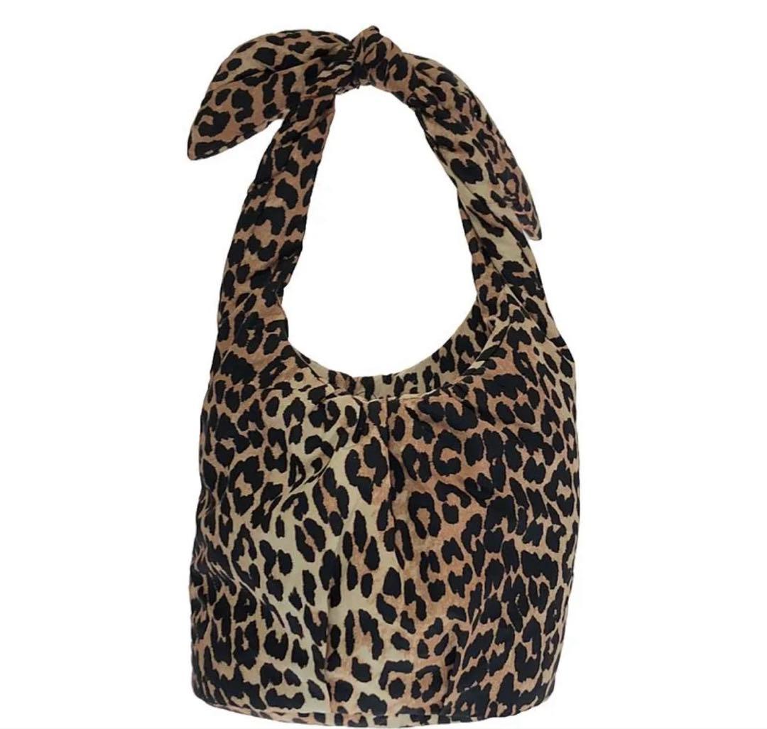 Ganni レオパード ワンショルダーバッグ