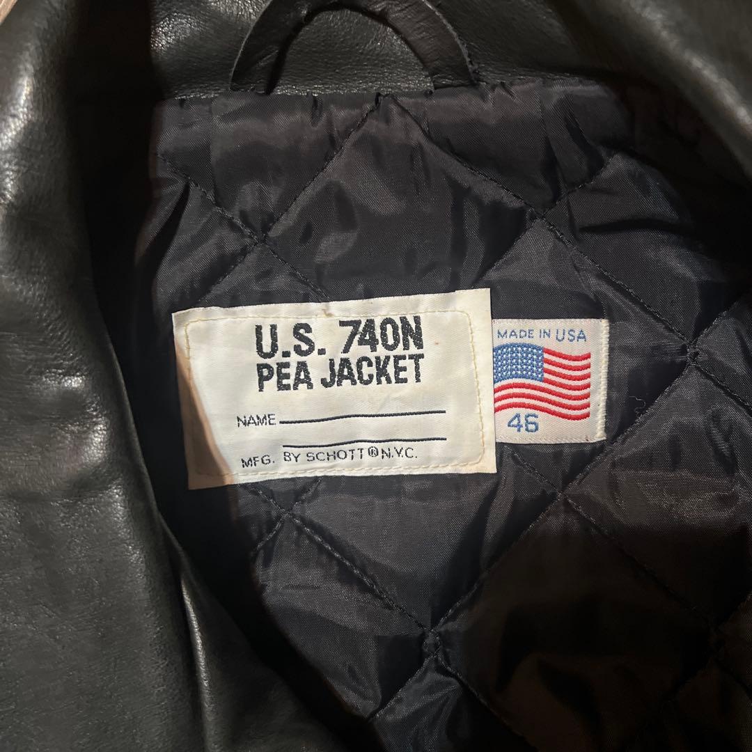 U.S. 740N PEACOAT ブラックレザー 46