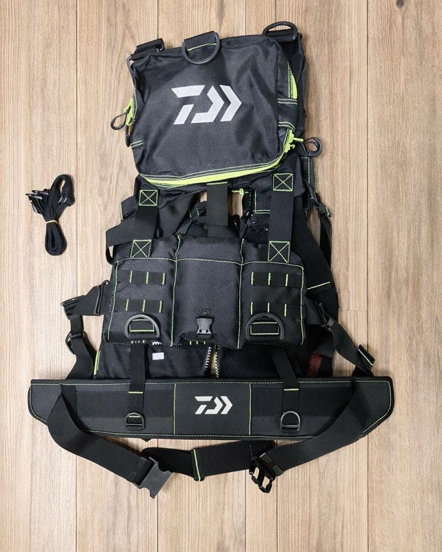 Daiwa フィッシングベスト ゲームベスト df-6109ブラック/グリーン
