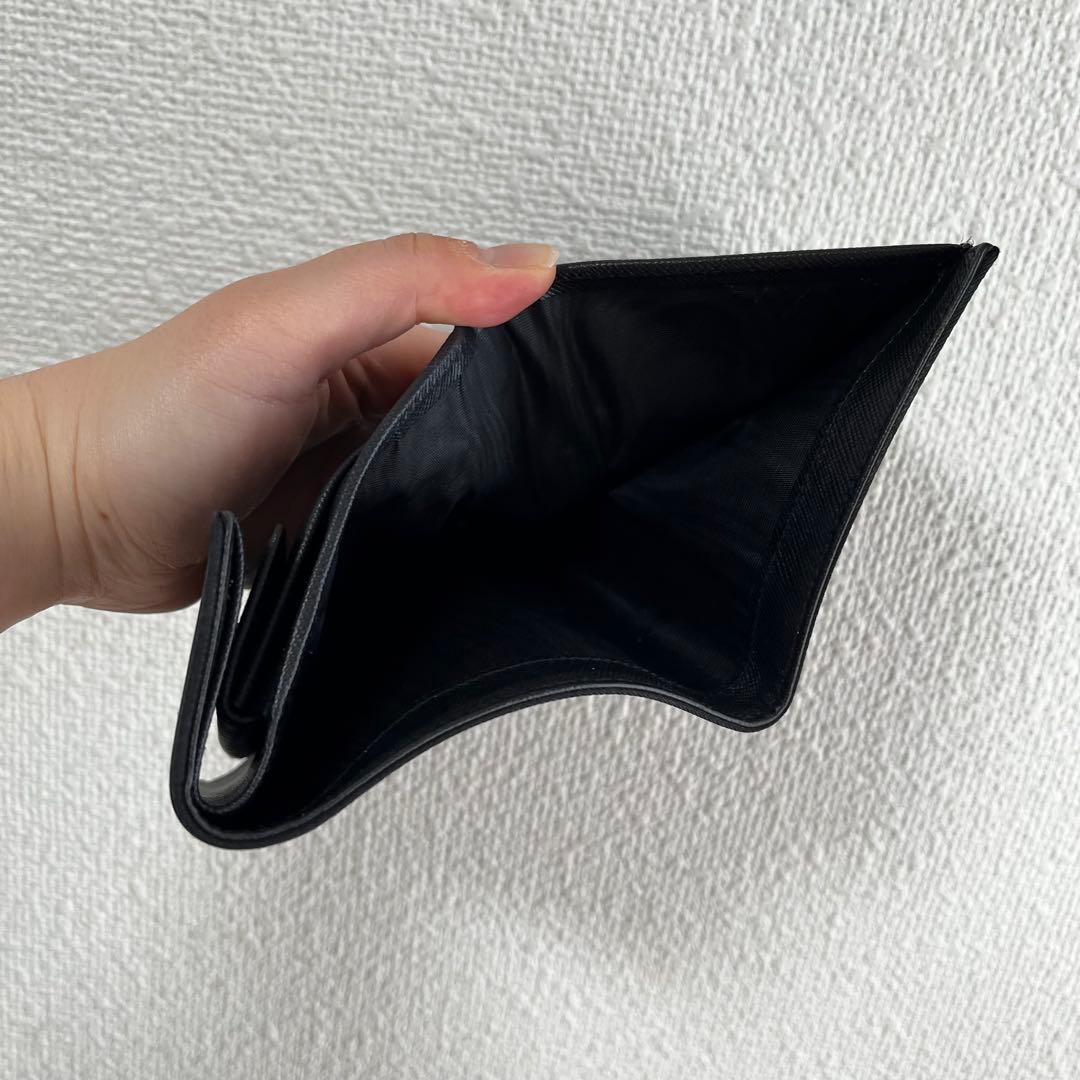 美品 PRADA プラダ テスート サフィアーノ レザー ミニ財布 三つ折り財布