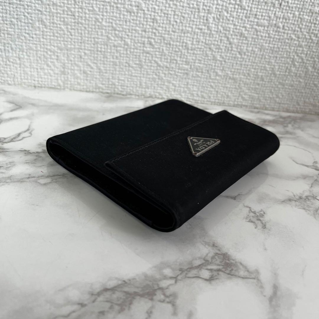 美品 PRADA プラダ テスート サフィアーノ レザー ミニ財布 三つ折り財布