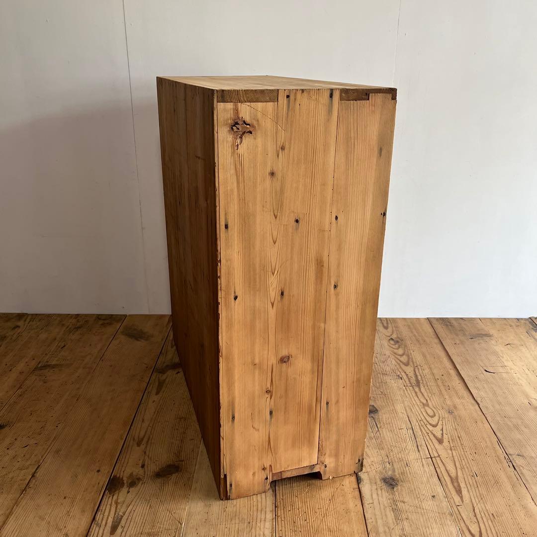 アンティーク ガラス戸棚 水屋箪笥 水屋 食器棚 無塗装 無垢材 キャビネット