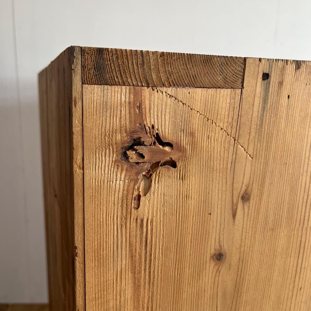 アンティーク ガラス戸棚 水屋箪笥 水屋 食器棚 無塗装 無垢材 キャビネット