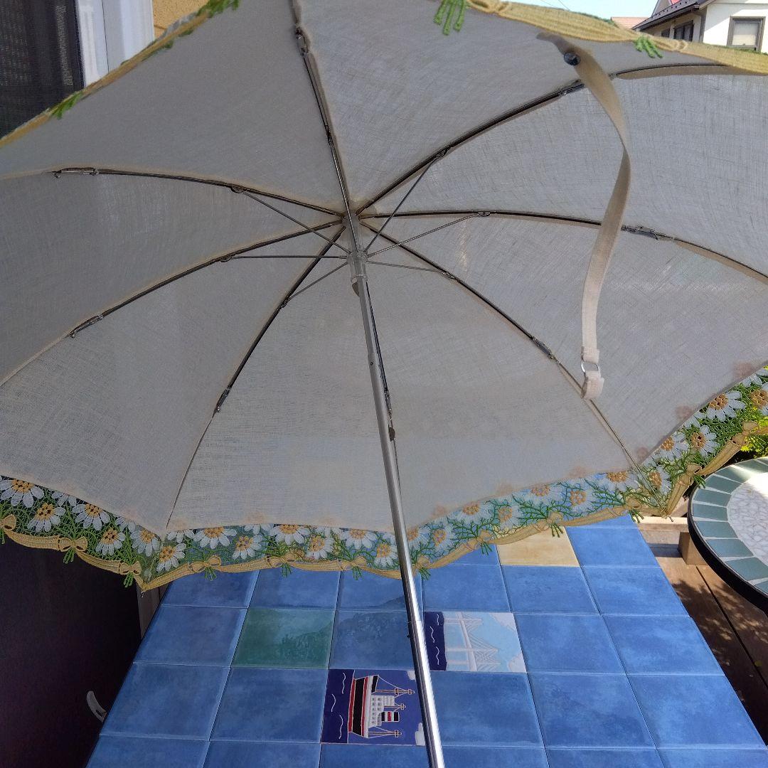 新品未使用　近沢レース　カモミール　折りたたみ日傘　クリーム