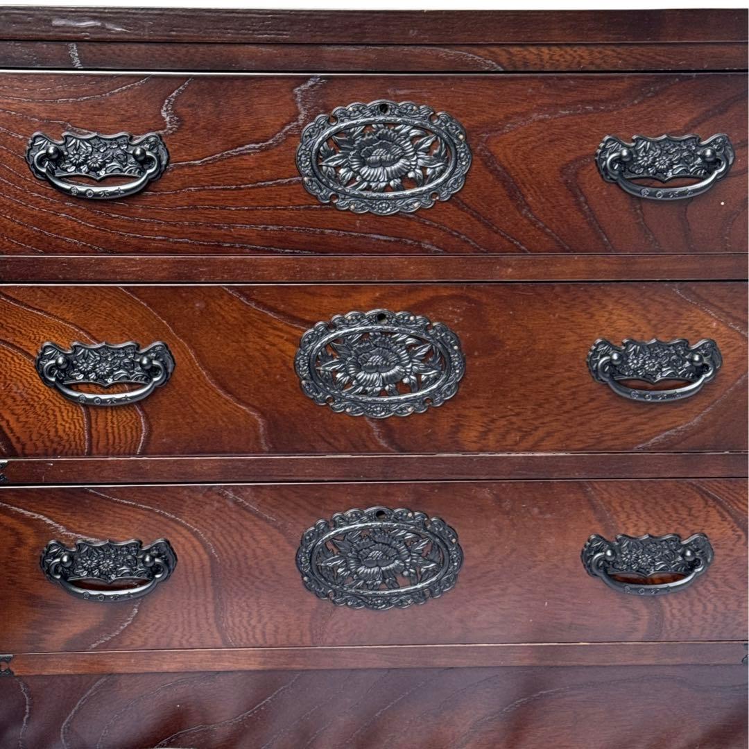 【美品】チェスト 木製 整理タンス 和風 整理箪笥 無垢 引き出し 収納