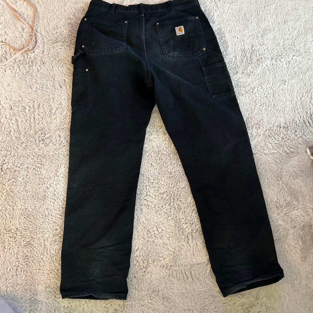 は*る様 Carhartt ダブルニー 希少 usa ブラック フェード w36