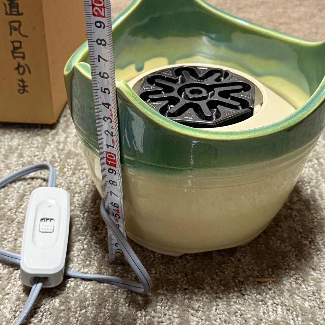 共箱 元祖 織部 卓上火鉢 江戸火鉢 電熱器 野々田式炭型電熱器 未使用 茶道具