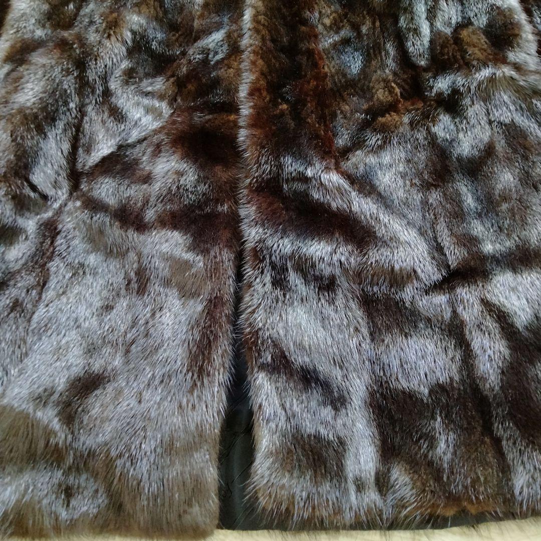 ミンクロングコート　ダークブラウン　サイズ13