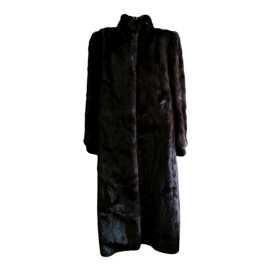 ミンクロングコート　ダークブラウン　サイズ13