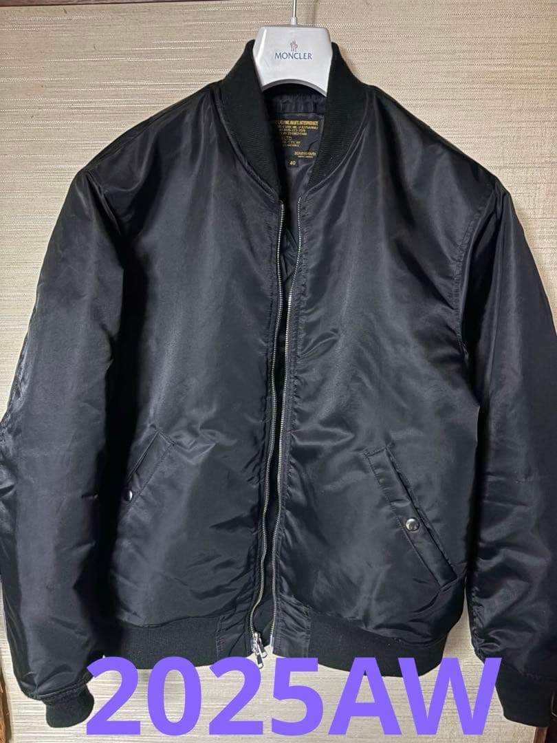 【極美品】【別注】AVIREX MA-1 ユナイテッドアローズ　ブラック　L