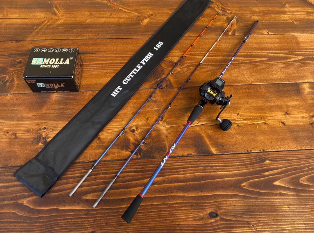 ジギングロッド　デジタルカウンター付きベイトリール　イカメタル　2wayティップ