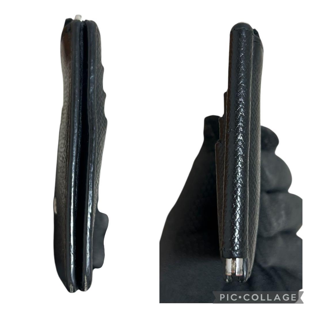 美品　メゾンマルジェラ 4ステッチ マネークリップ レザー ブラック　黒