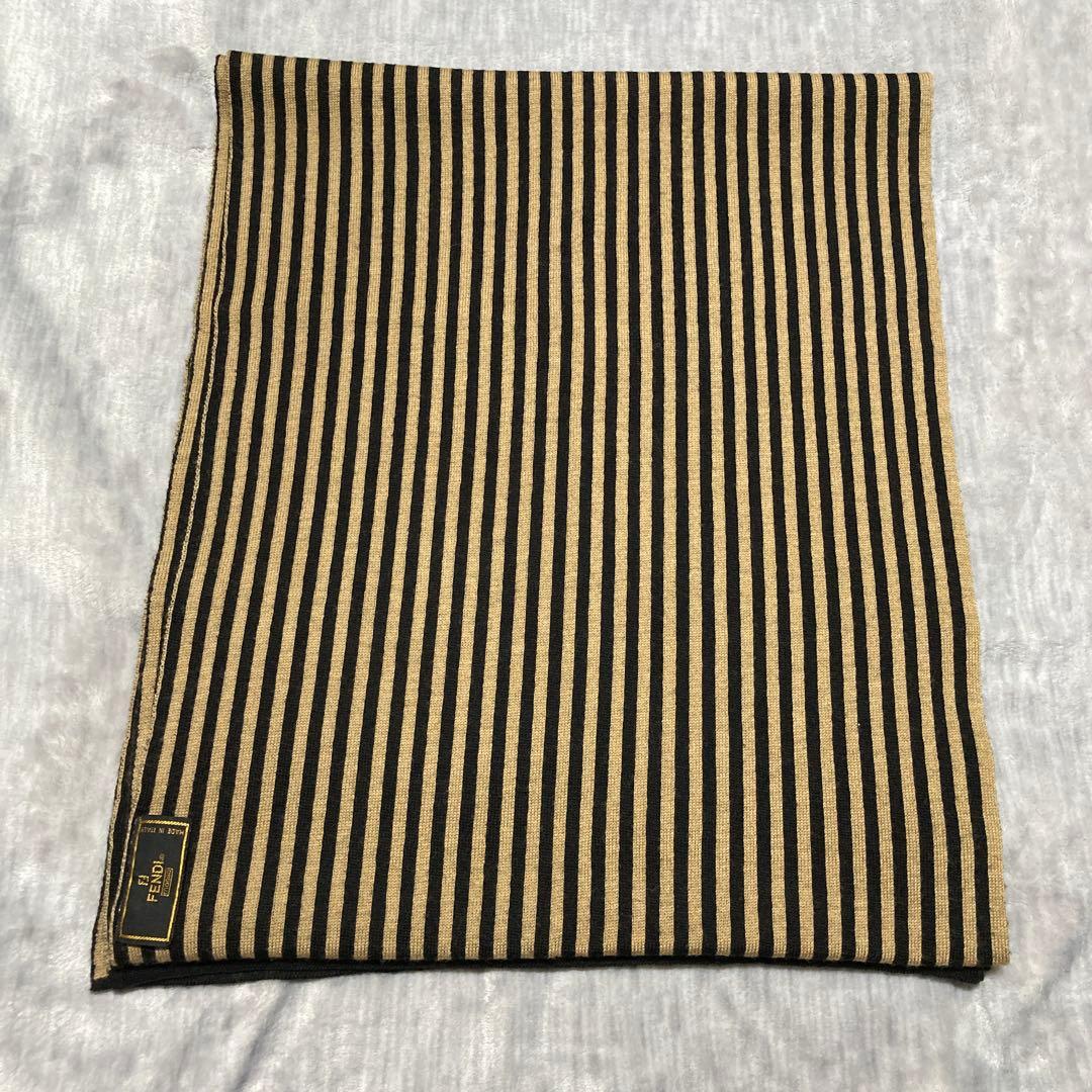 FENDIストライプ チェッカー柄 マフラー