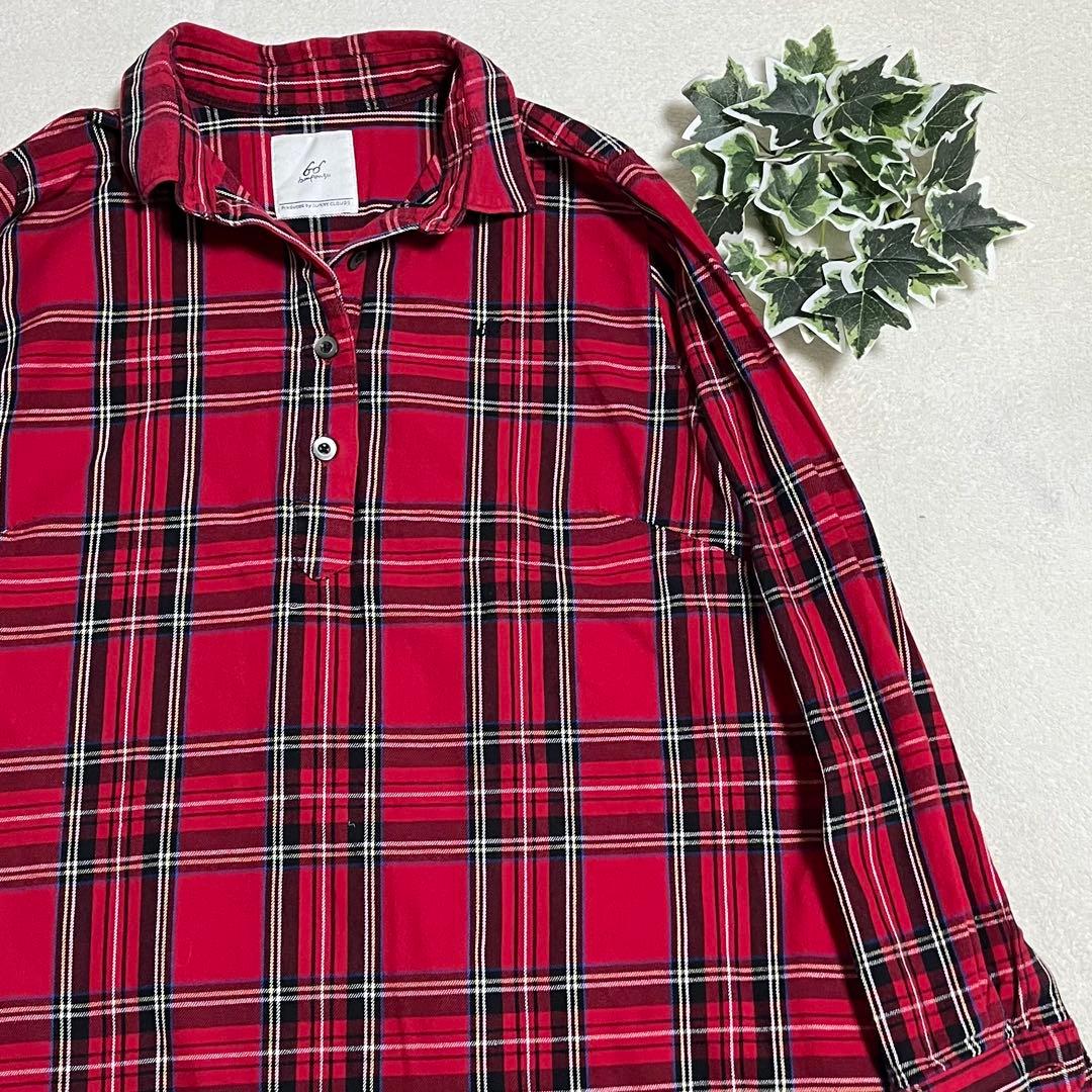 サニークラウズ ponさんのタータンワンピース チェック シャツワンピース　L