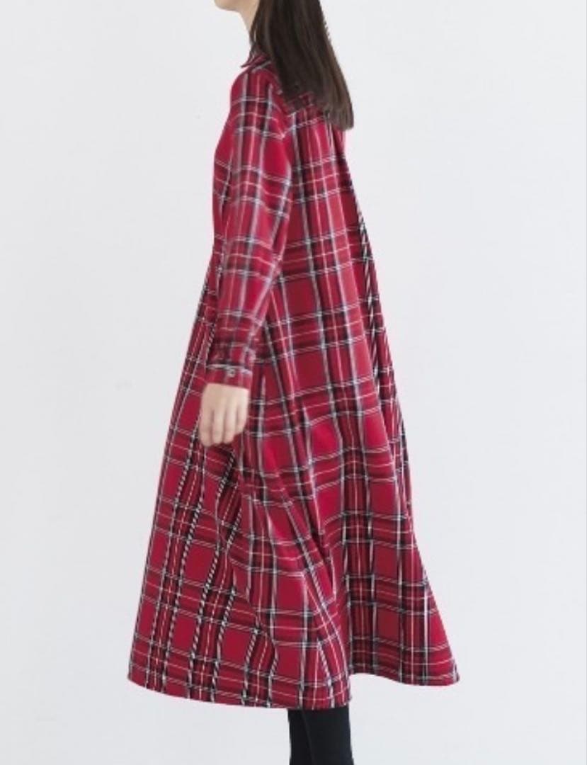 サニークラウズ ponさんのタータンワンピース チェック シャツワンピース　L