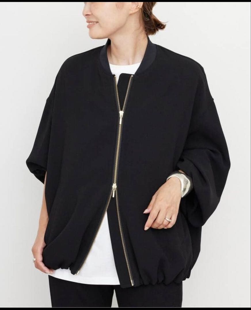 Deuxieme Classe Light ダブルクロス ブルゾン　ブラック