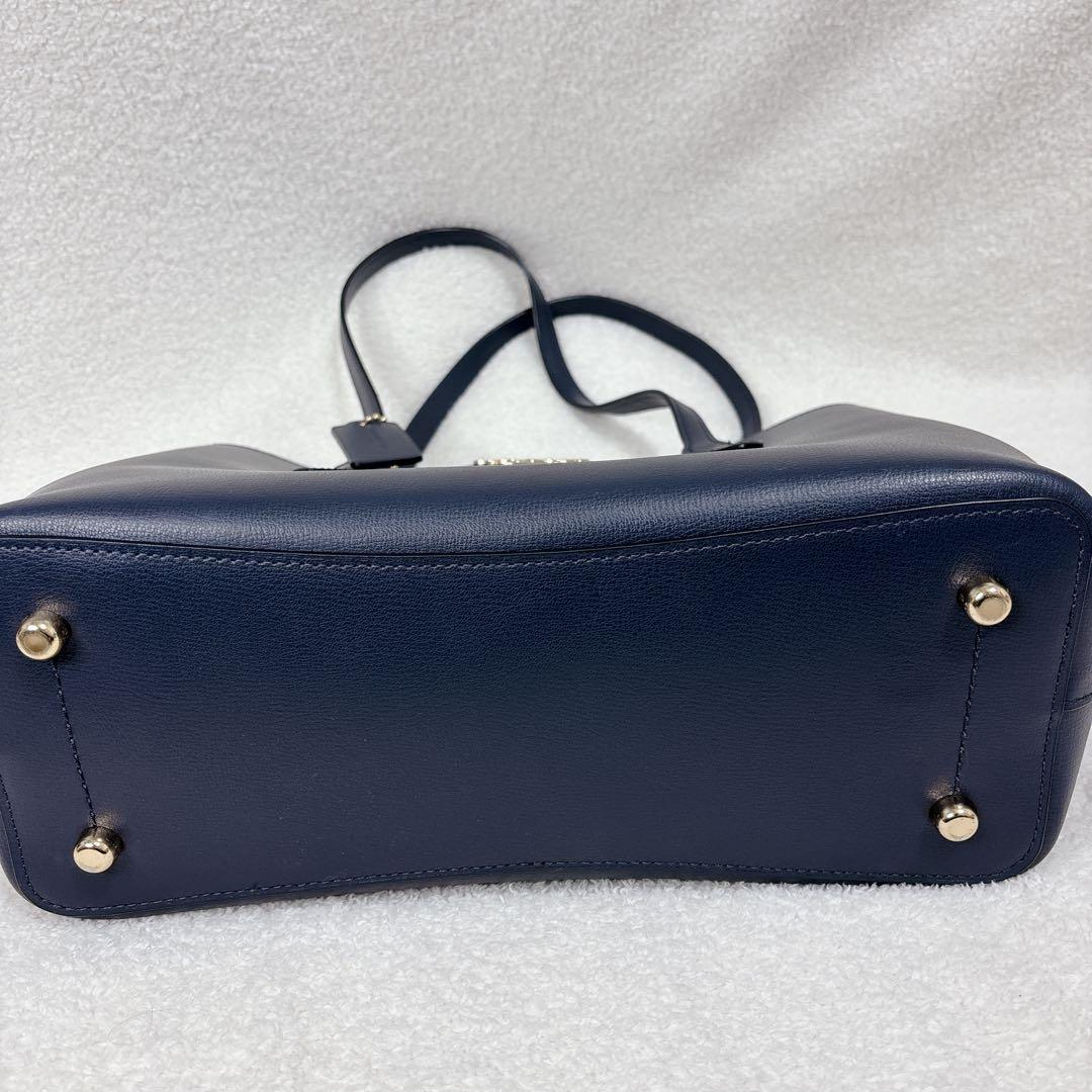 【未使用級】COACH レザートートバッグ　アベニュー　ダブルフェイス　ネイビー