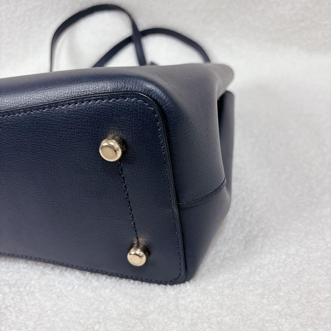 【未使用級】COACH レザートートバッグ　アベニュー　ダブルフェイス　ネイビー