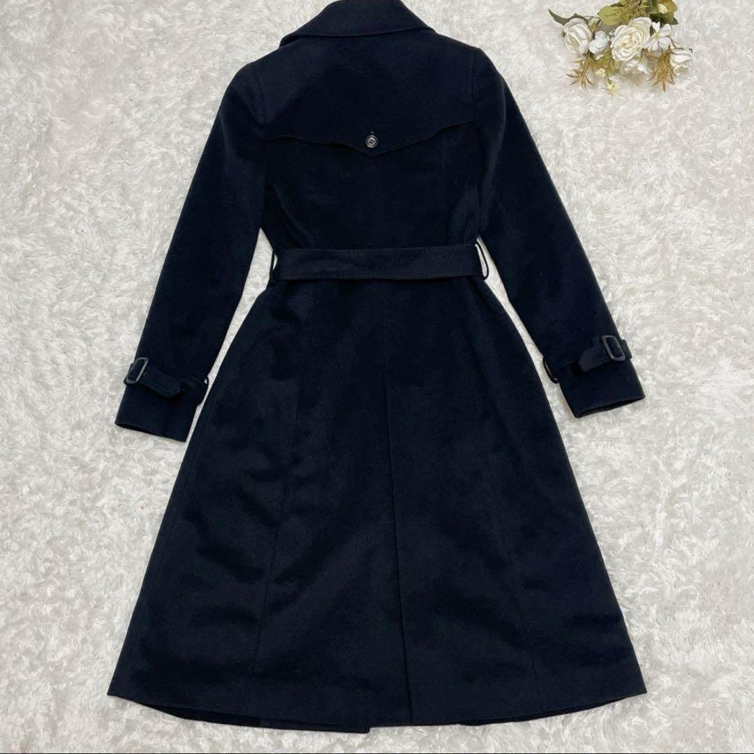 【美品 】アナイ カシミヤ ダブルチェスター ロングコート ベルト付きS 黒