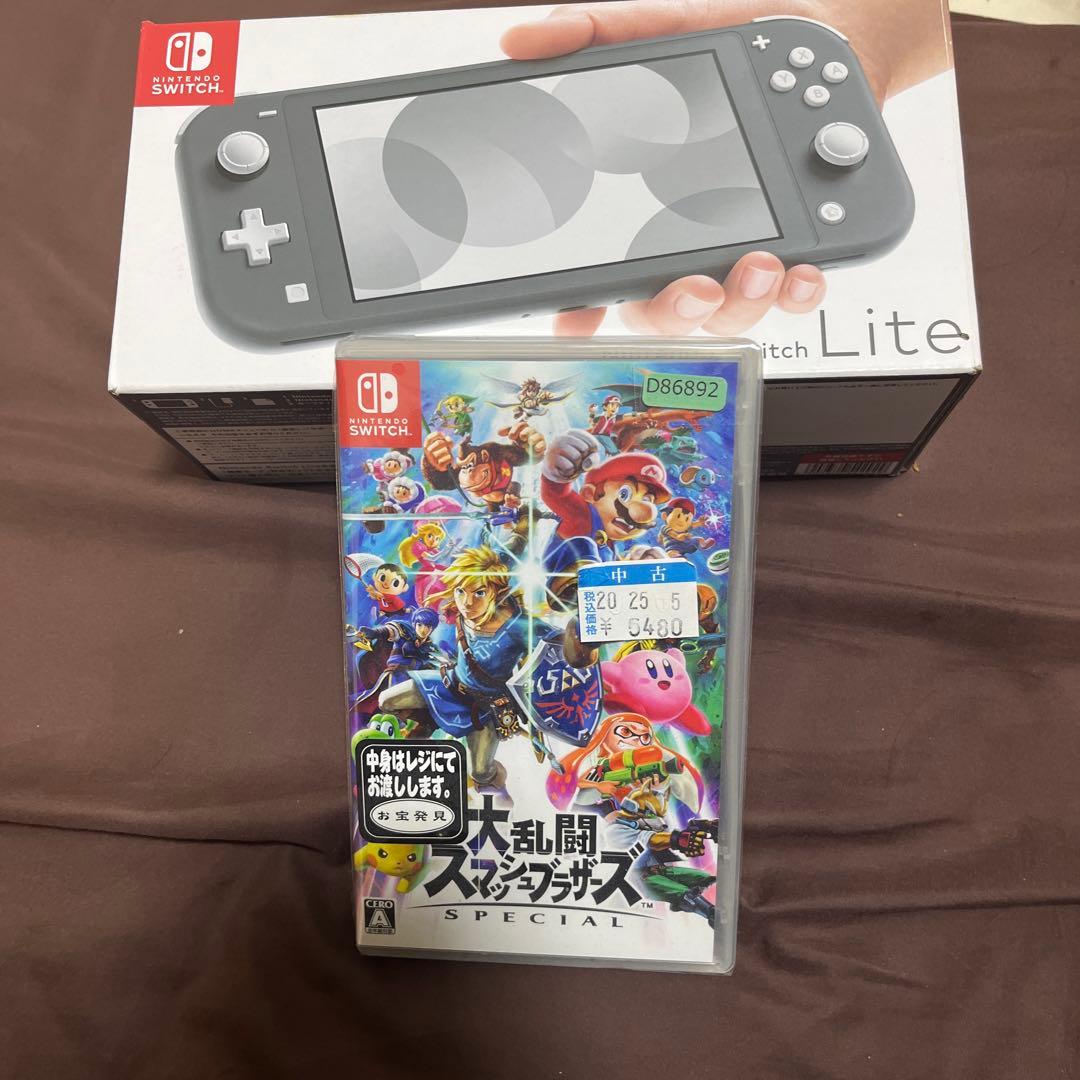 Nintendo Switch Lite グレー + スマブラセット！