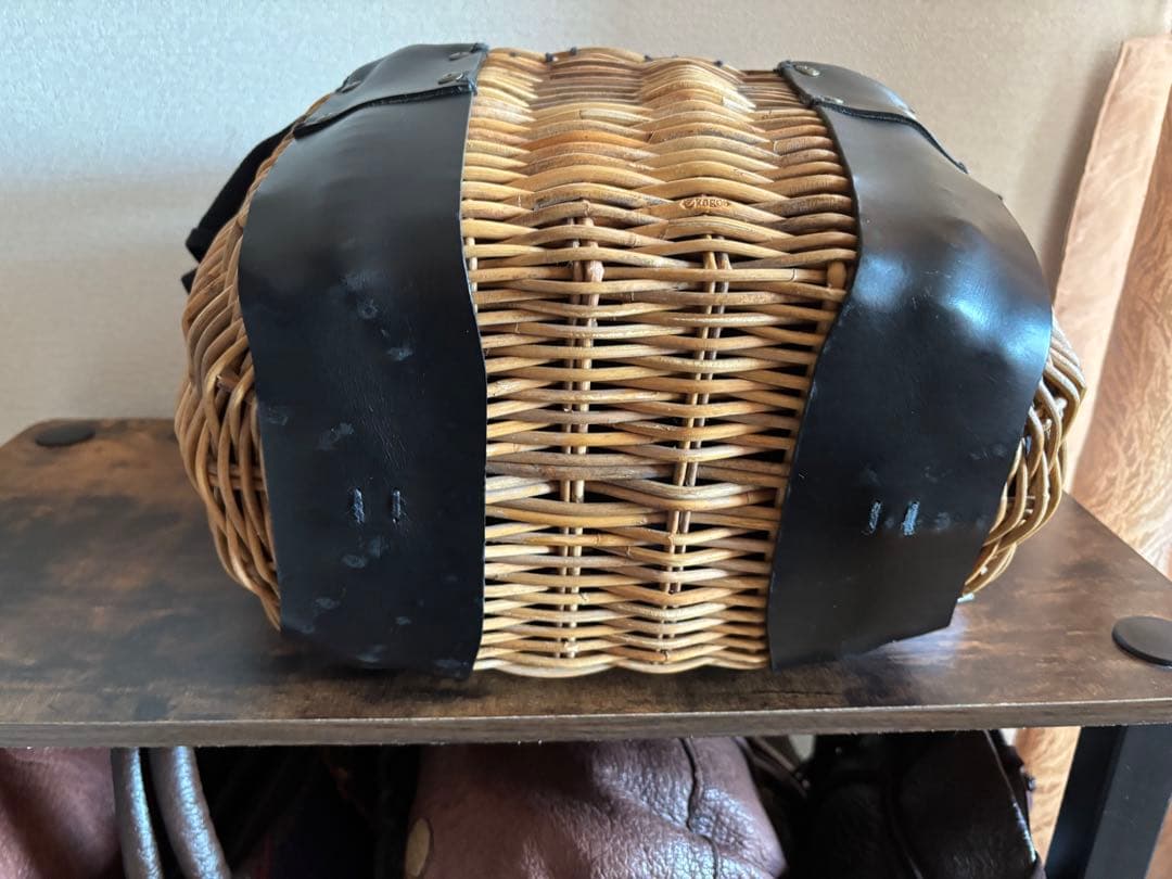 ebagos エバゴス　チューリップ　カゴバッグ　カゴ　黒革