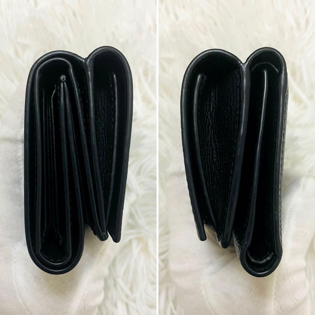 未使用級✨付属完備✨ロエベ 三つ折り トライフォールド レザー オールブラック