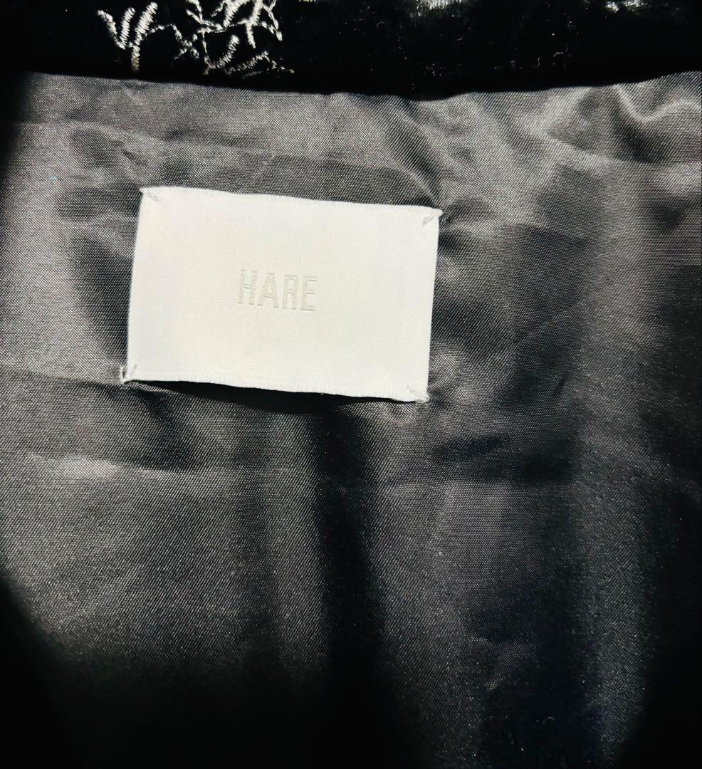 HARE 2WAYエアサーマルジャガードブルゾン　ブラック×ベロア