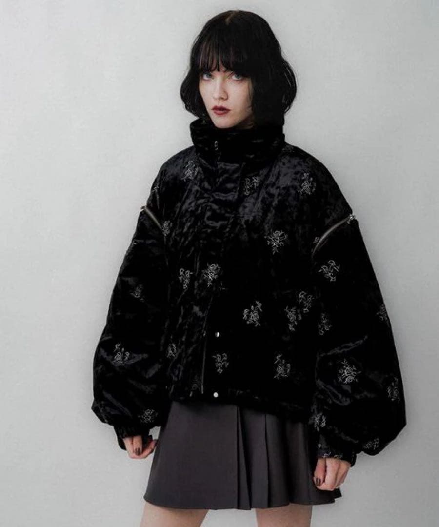 HARE 2WAYエアサーマルジャガードブルゾン　ブラック×ベロア