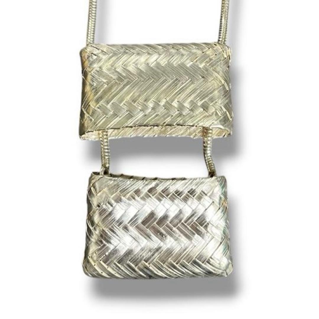 美品 ティファニー バッグ ピルケース メッシュ ネックレス Vintage