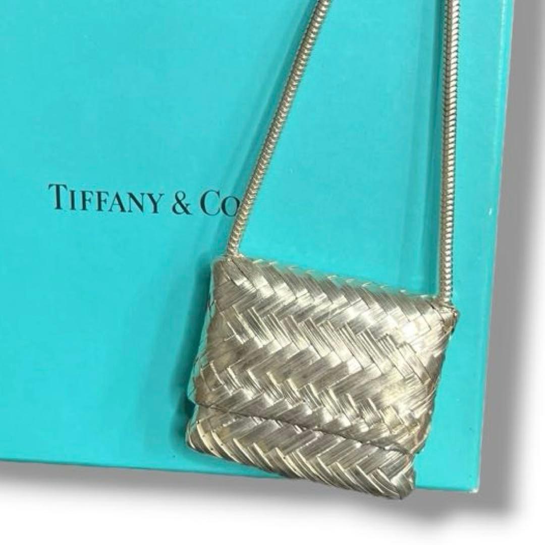 美品 ティファニー バッグ ピルケース メッシュ ネックレス Vintage