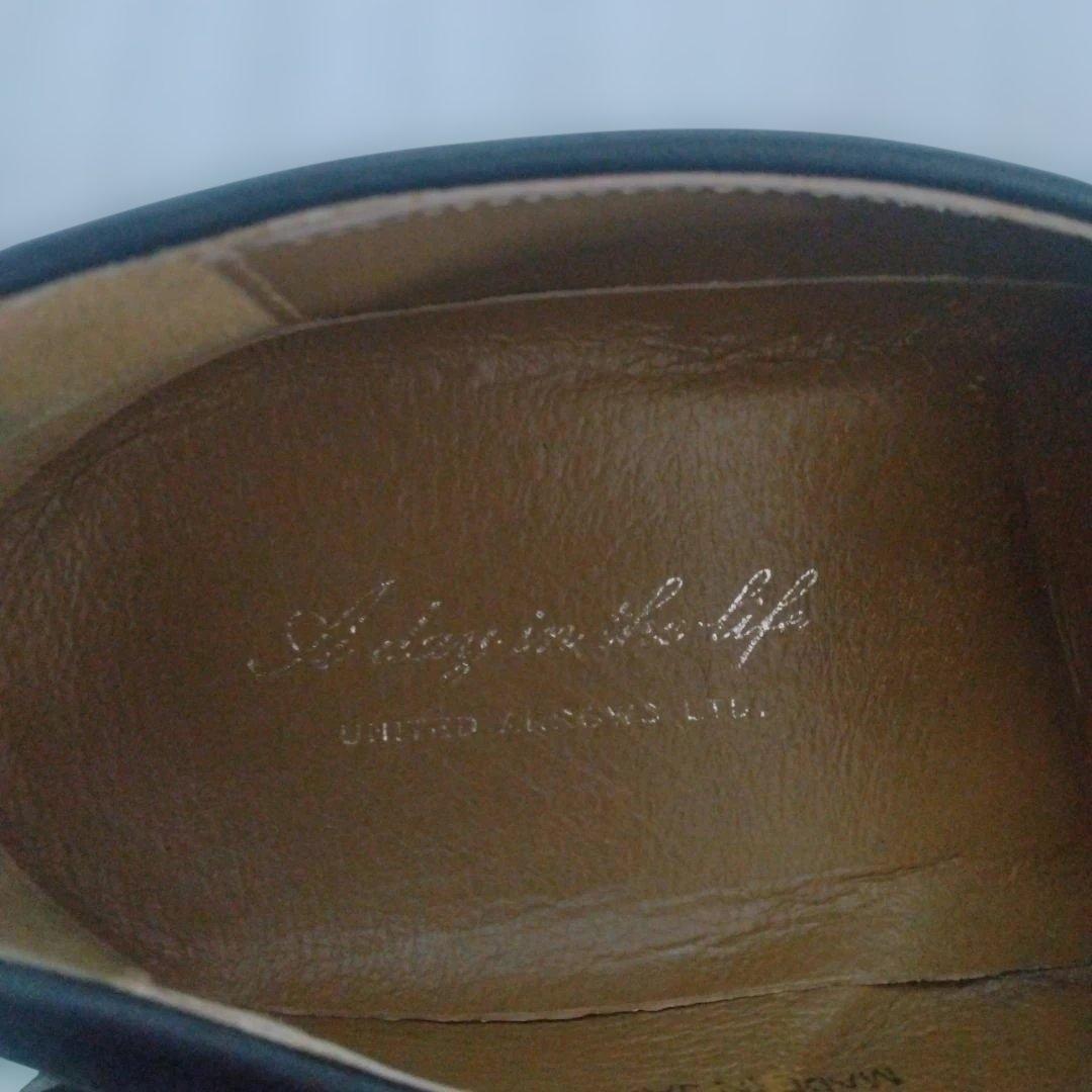 ユナイテッドアローズ メンズ スエード ローファー 黒 25.5