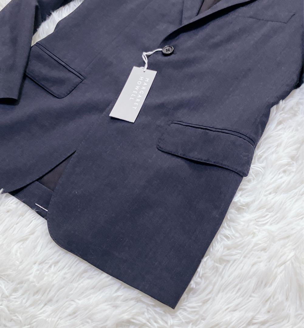 【タグ付　未使用】マーガレットハウエル ウールテーラードジャケット　ネイビー　S