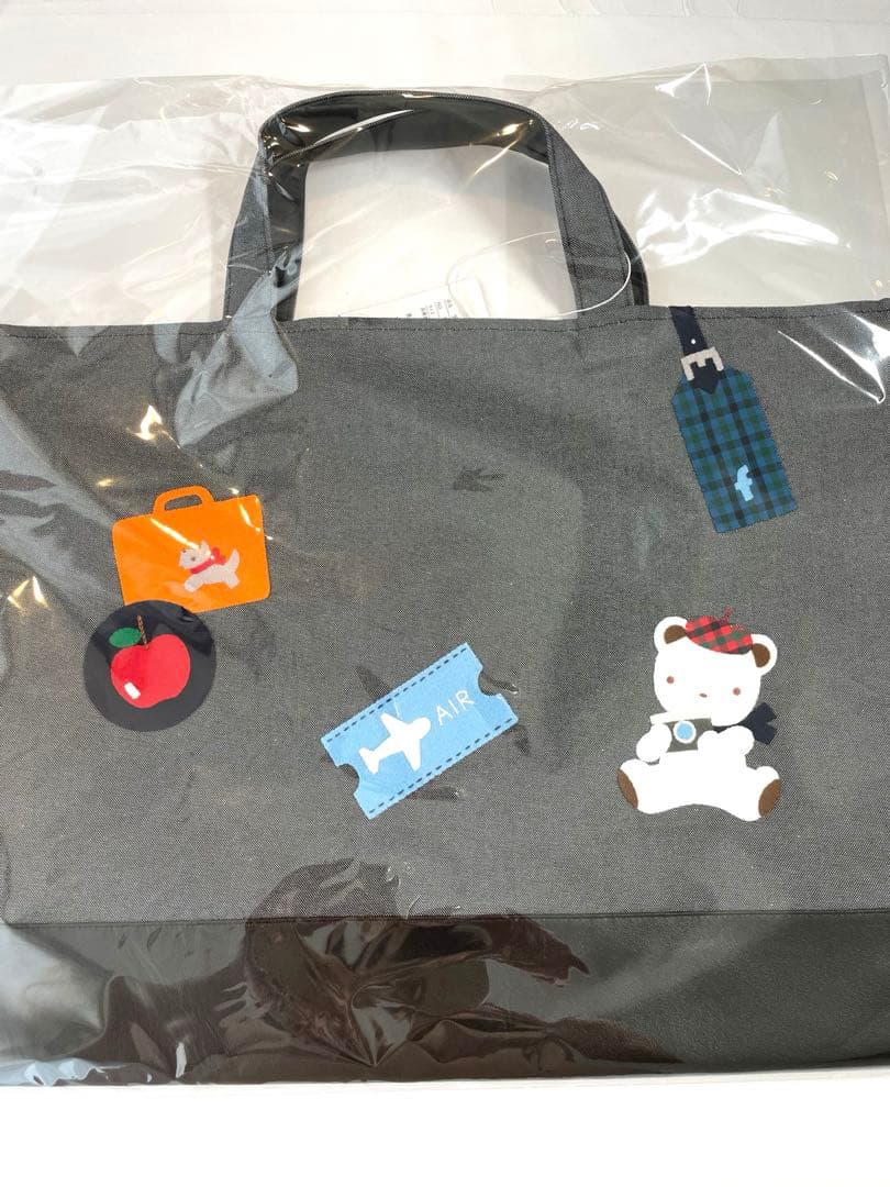 ファミリア　familiar デニムバッグ　ブラック　新品　レッスンバッグ