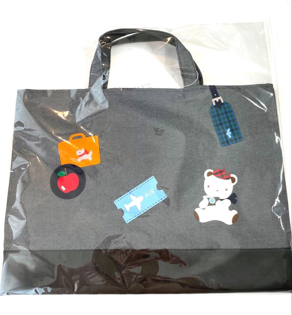 ファミリア　familiar デニムバッグ　ブラック　新品　レッスンバッグ